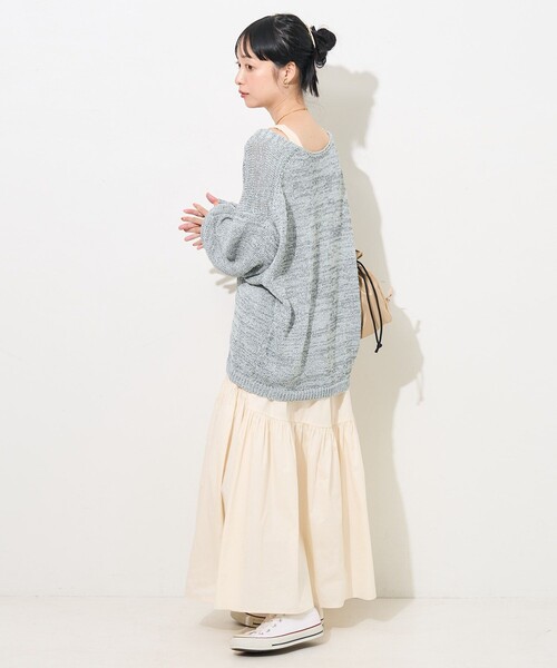 FREAK'S STORE（フリークスストア）の「ルーズVネックニット / オーバーニット（ニット/セーター・レディース・ベージュ/グレー/サックスブルー・ﾌﾘ-）」の19枚目の写真