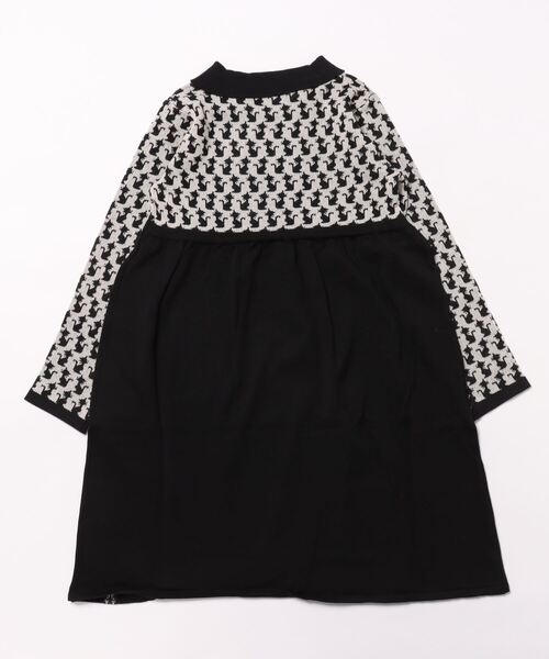 nino（ニノ）の「ＫＮＩＴ Ｃａｔジャガードワンピース（ワンピース・キッズ・エメラルド/ブラック・130cm/150cm/140cm）」の3枚目の写真