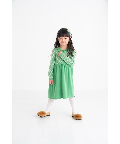 nino（ニノ）の「ＫＮＩＴ Ｃａｔジャガードワンピース（ワンピース・キッズ・エメラルド/ブラック・130cm/150cm/140cm）」の14枚目の写真