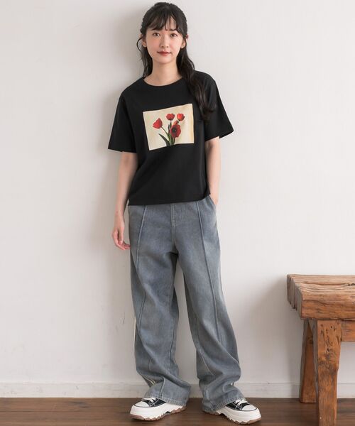 RETRO GIRL(レトロガール)の「アソートプリントTEE(Tシャツ/カットソー・レディース・ホワイト系その他/オフホワイト/ブラック系その他/ブラック・FREE)」の5枚目の写真