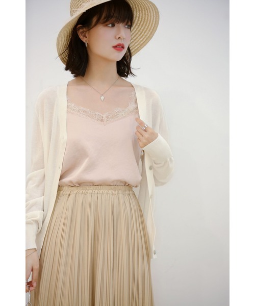 DRESS PLUS(ドレスプラス)の「サマーニットVネックカーディガン(カーディガン/ボレロ・レディース・カーキ/ブラック/ローズ/ブルー/ホワイト/ブラウン/キャメル/グリーン/テラコッタ/ラベンダー/パープル/ネイビー/チャコール・M/L/XL)」の18枚目の写真