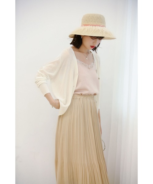 DRESS PLUS(ドレスプラス)の「サマーニットVネックカーディガン(カーディガン/ボレロ・レディース・カーキ/ブラック/ローズ/ブルー/ホワイト/ブラウン/キャメル/グリーン/テラコッタ/ラベンダー/パープル/ネイビー/チャコール・M/L/XL)」の19枚目の写真