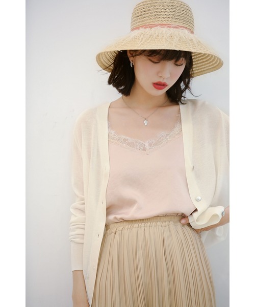 DRESS PLUS(ドレスプラス)の「サマーニットVネックカーディガン(カーディガン/ボレロ・レディース・カーキ/ブラック/ローズ/ブルー/ホワイト/ブラウン/キャメル/グリーン/テラコッタ/ラベンダー/パープル/ネイビー/チャコール・M/L/XL)」の21枚目の写真