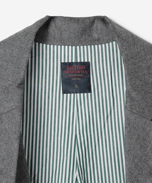 GALLEGO DESPORTES（ギャレゴデスポート）の「GALLEGO DESPORTES | ウールフランネル ボタンレスジャケット WOMEN（テーラードジャケット・レディース・グレー/ネイビー・S）」の13枚目の写真