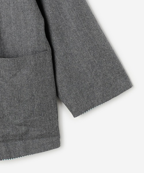 GALLEGO DESPORTES（ギャレゴデスポート）の「GALLEGO DESPORTES | ウールフランネル ボタンレスジャケット WOMEN（テーラードジャケット・レディース・グレー/ネイビー・S）」の14枚目の写真