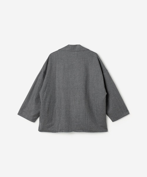 GALLEGO DESPORTES（ギャレゴデスポート）の「GALLEGO DESPORTES | ウールフランネル ボタンレスジャケット WOMEN（テーラードジャケット・レディース・グレー/ネイビー・S）」の12枚目の写真