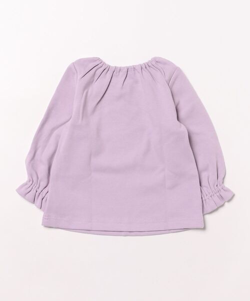 Moujonjon（ムージョンジョン）の「レース襟パフスリーブ長袖Tシャツ（Tシャツ/カットソー・キッズ・オフホワイト/パープル・90/100/110/120/130/140/80）」の3枚目の写真