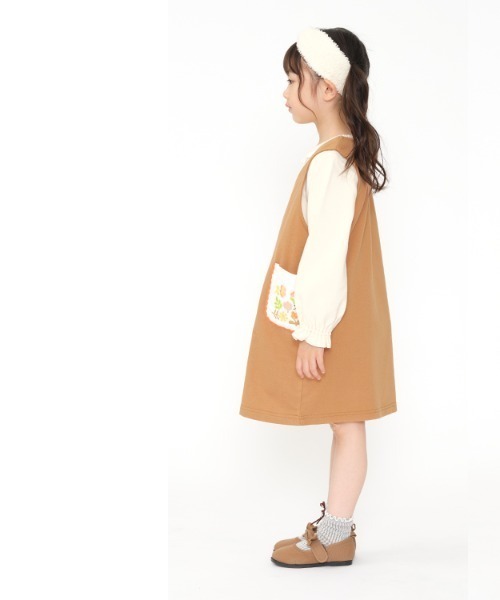 Moujonjon（ムージョンジョン）の「レース襟パフスリーブ長袖Tシャツ（Tシャツ/カットソー・キッズ・オフホワイト/パープル・90/100/110/120/130/140/80）」の7枚目の写真