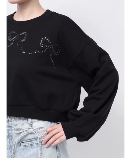 merry jenny(メリージェニー)の「ribbonホットフィックススウェット(スウェット・レディース・ブラック/ライトグレー/ピンク・FREE)」の8枚目の写真