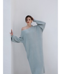 asymmetry volume knit onepiece
