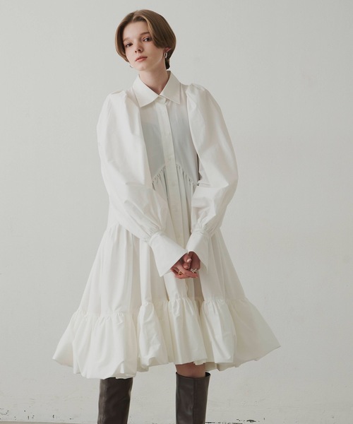 la belle Etude 裾バルーンボリュームシャツワンピース