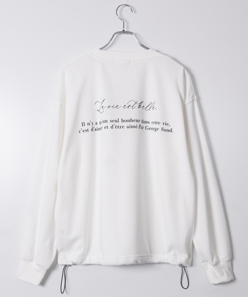 JOHN'S CLOSET(ジョンズクローゼット)の「【13】ドローコード付 デザインクルーネックスウェット(スウェット・メンズ・ライトグレー/ブラック/オフホワイト/グレー系1/ホワイト系1/ブラック系1・MEDIUM/LARGE)」の1枚目の写真
