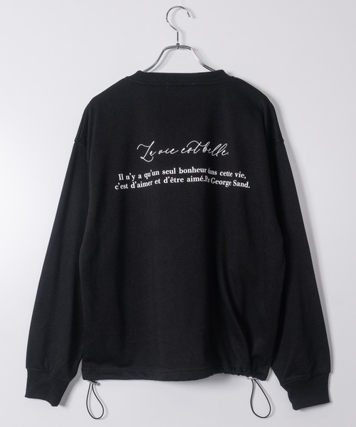JOHN'S CLOSET(ジョンズクローゼット)の「【13】ドローコード付 デザインクルーネックスウェット(スウェット・メンズ・ライトグレー/ブラック/オフホワイト/グレー系1/ホワイト系1/ブラック系1・MEDIUM/LARGE)」の4枚目の写真