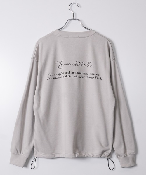 JOHN'S CLOSET(ジョンズクローゼット)の「【13】ドローコード付 デザインクルーネックスウェット(スウェット・メンズ・ライトグレー/ブラック/オフホワイト/グレー系1/ホワイト系1/ブラック系1・MEDIUM/LARGE)」の6枚目の写真