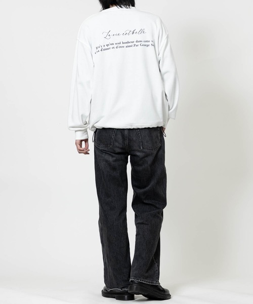 JOHN'S CLOSET(ジョンズクローゼット)の「【13】ドローコード付 デザインクルーネックスウェット(スウェット・メンズ・ライトグレー/ブラック/オフホワイト/グレー系1/ホワイト系1/ブラック系1・MEDIUM/LARGE)」の21枚目の写真
