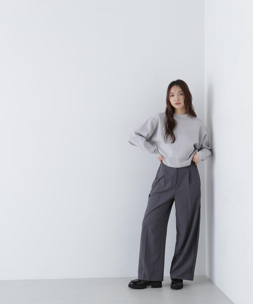 【セール】◇ダブルジャガードロゴニット（ニット/セーター）｜NATURAL BEAUTY BASIC（ナチュラルビューティーベーシック）