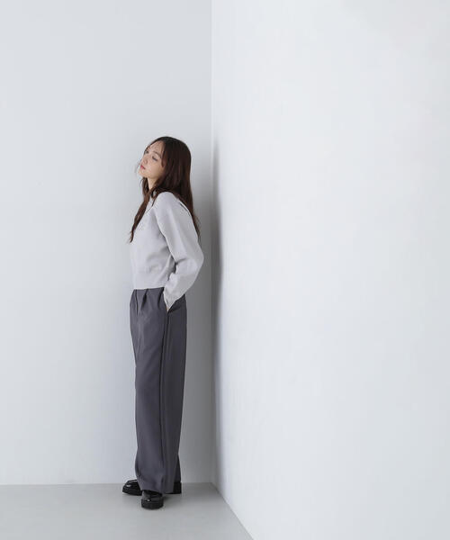 【セール】◇ダブルジャガードロゴニット（ニット/セーター）｜NATURAL BEAUTY BASIC（ナチュラルビューティーベーシック）