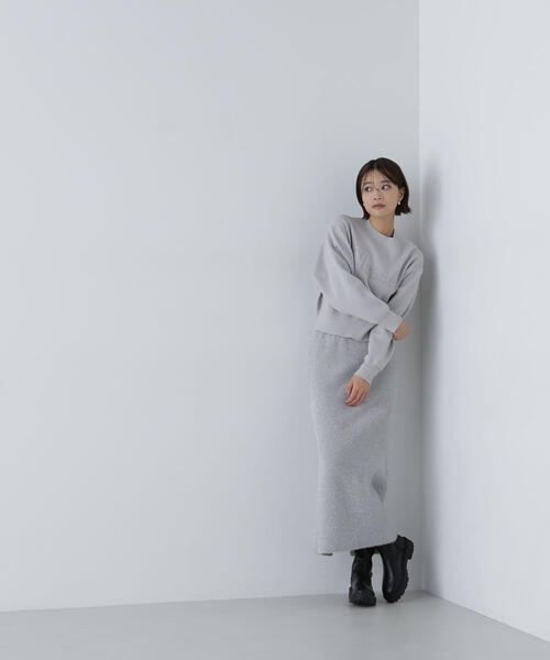 【セール】◇ダブルジャガードロゴニット（ニット/セーター）｜NATURAL BEAUTY BASIC（ナチュラルビューティーベーシック）