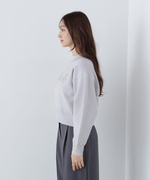 【セール】◇ダブルジャガードロゴニット（ニット/セーター）｜NATURAL BEAUTY BASIC（ナチュラルビューティーベーシック）