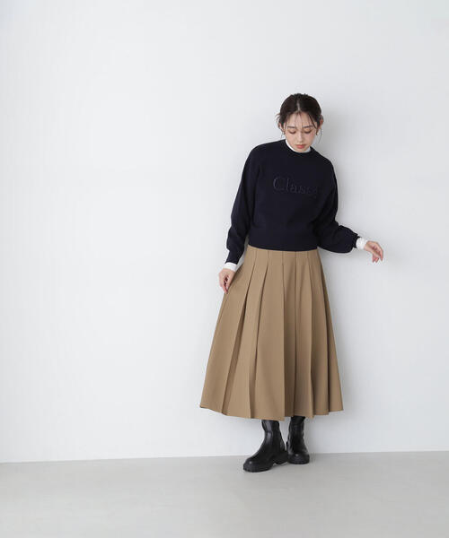 【セール】◇ダブルジャガードロゴニット（ニット/セーター）｜NATURAL BEAUTY BASIC（ナチュラルビューティーベーシック）