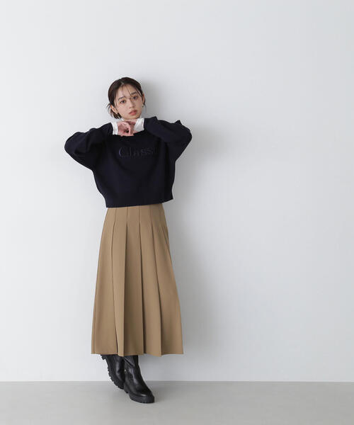 【セール】◇ダブルジャガードロゴニット（ニット/セーター）｜NATURAL BEAUTY BASIC（ナチュラルビューティーベーシック）