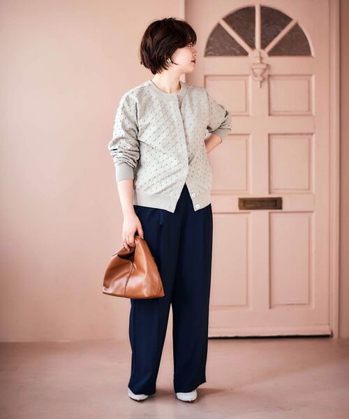 le.coeur blanc（ルクールブラン）の「ドット柄編みカーディガン（カーディガン/ボレロ・レディース・ベージュ/ブラック・38）」の16枚目の写真