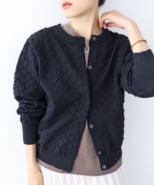le.coeur blanc（ルクールブラン）の「ドット柄編みカーディガン（カーディガン/ボレロ・レディース・ベージュ/ブラック・38）」の20枚目の写真