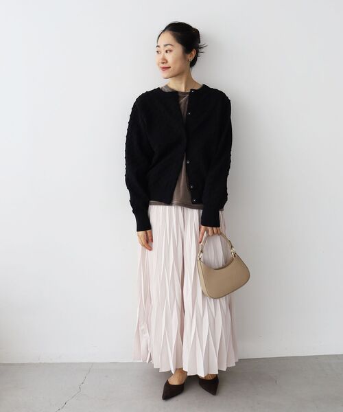 le.coeur blanc（ルクールブラン）の「ドット柄編みカーディガン（カーディガン/ボレロ・レディース・ベージュ/ブラック・38）」の22枚目の写真