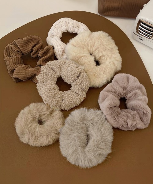 セール】シュシュ 7本セット秋冬ヘアアクセサリー（シュシュ