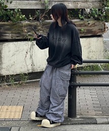 XU | ストリートファッション XU エックスユー washed cargo pants ウォッシュドカーゴパンツ バルーンパンツ ワイドパンツ ポケットカーゴパンツ 韓国ファッション 韓国ストリート(カーゴパンツ)
