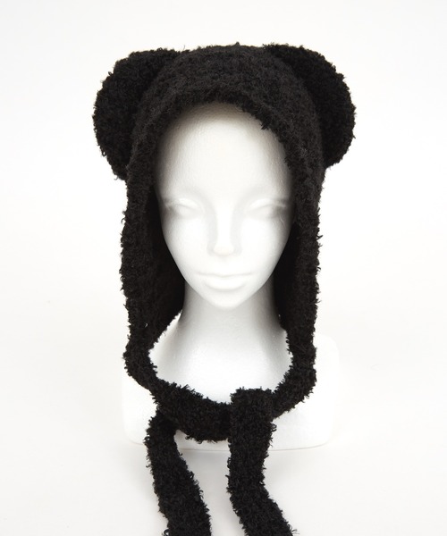 セール】an meets zakka 耳付きファーニットイヤーフラップフーディー