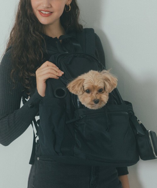 MATIE　黒の小型犬（〜3.5kg前後）用ペットリュックミニ MATIE】ペットリュックミニ/小型犬【Direction by 有末 麻祐子