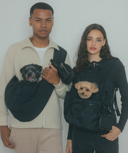 MATIE/ペットリュックミニ「Produce by 有末 麻祐子」ブラック　黒 LOWELL things ペットキャリー MATIE/ペットリュックミニ/小型犬