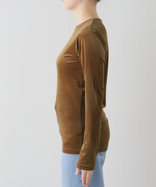 JOURNAL STANDARD（ジャーナルスタンダード）の「シアーベロアロングスリーブTEE（Tシャツ/カットソー・レディース・ピンク/ブラウン系その他・FREE）」の7枚目の写真