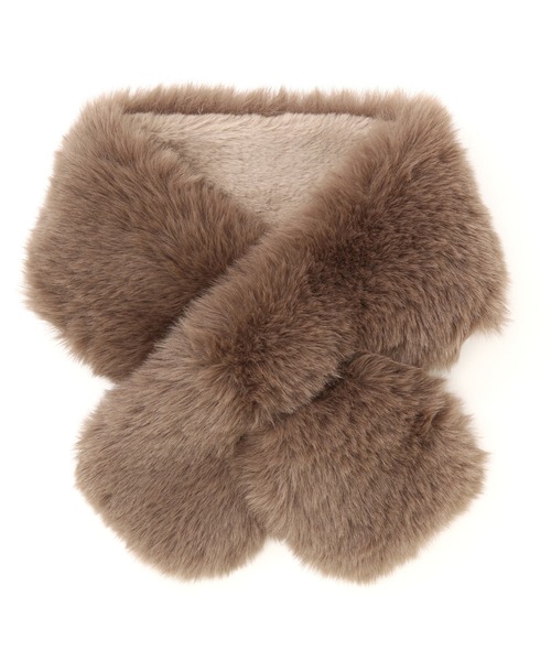 NATURAL BEAUTY BASIC（ナチュラルビューティーベーシック）の「フェイクファーティペット（マフラー・レディース・オフホワイト/ブラウン・FREE）」の10枚目の写真