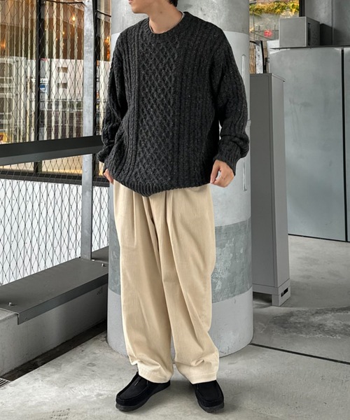 CIAOPANIC TYPY（チャオパニックティピー）の「コーデュロイワイドタックパンツ（その他パンツ・メンズ・アイボリー/チャコールグレー/ブラウン・MEDIUM/LARGE）」の7枚目の写真