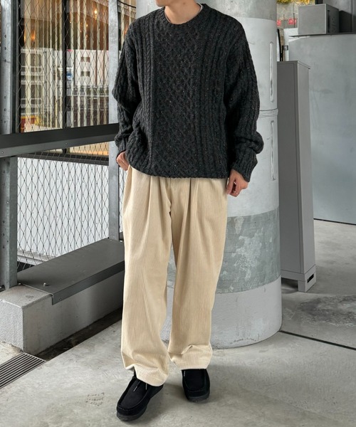 CIAOPANIC TYPY（チャオパニックティピー）の「コーデュロイワイドタックパンツ（その他パンツ・メンズ・アイボリー/チャコールグレー/ブラウン・MEDIUM/LARGE）」の8枚目の写真