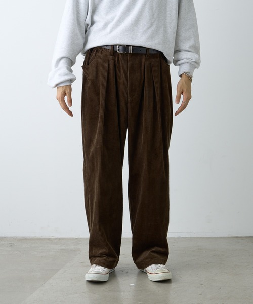 CIAOPANIC TYPY（チャオパニックティピー）の「コーデュロイワイドタックパンツ（その他パンツ・メンズ・アイボリー/チャコールグレー/ブラウン・MEDIUM/LARGE）」の20枚目の写真