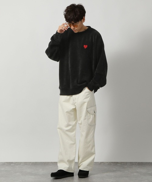 LAKOLE（ラコレ）の「カットモール刺繍プルオーバー / 147410（スウェット・メンズ・ブラック/ブルー/チェリーレッド/ライトグレー・LARGE/MEDIUM/X-LARGE）」の5枚目の写真