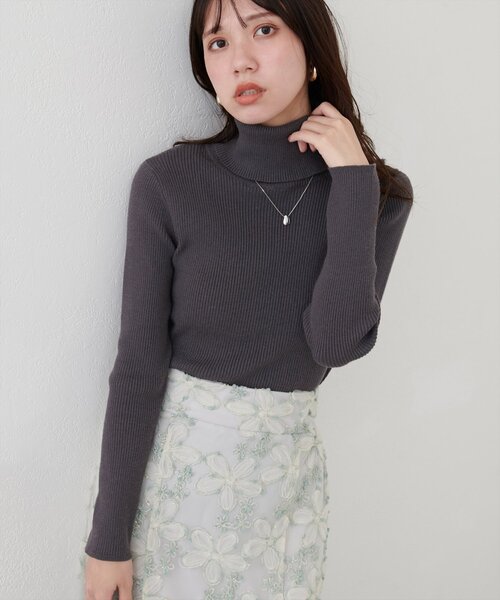 もちもちベーシックリブタートル（ニット/セーター）｜natural couture