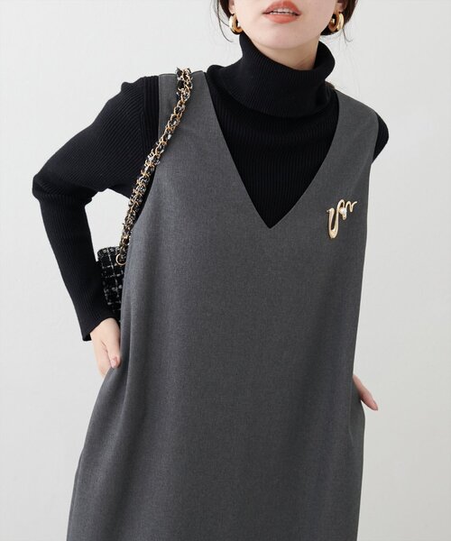 natural couture（ナチュラルクチュール）の「もちもちベーシックリブタートル（ニット/セーター・レディース・ボルドー/オフホワイト/ブルー/チャコールグレー/グレイッシュベージュ/ピンクベージュ/ブラック・FREE）」の20枚目の写真