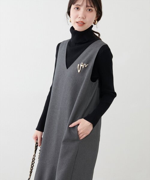 natural couture（ナチュラルクチュール）の「もちもちベーシックリブタートル（ニット/セーター・レディース・ボルドー/オフホワイト/ブルー/チャコールグレー/グレイッシュベージュ/ピンクベージュ/ブラック・FREE）」の22枚目の写真