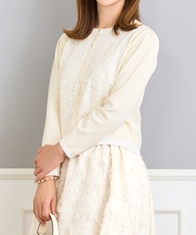 Prima Scherrer（プリマシェレル）の「フロントレース ニット カーディガン 長袖 Prima Scherrer（カーディガン/ボレロ）」