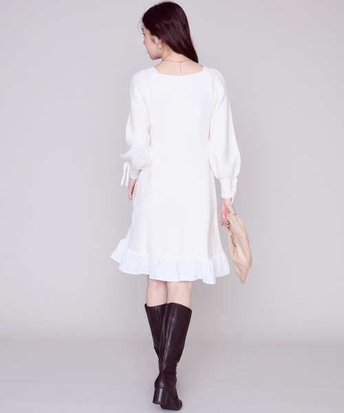 MISCH MASCH(ミッシュマッシュ)の「裾フリルミニニットワンピース/MM447417(ワンピース・レディース・ブルー/ブラック/ホワイト・フリ-)」の7枚目の写真