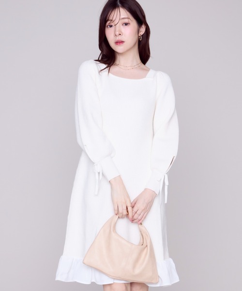 MISCH MASCH(ミッシュマッシュ)の「裾フリルミニニットワンピース/MM447417(ワンピース・レディース・ブルー/ブラック/ホワイト・フリ-)」の10枚目の写真