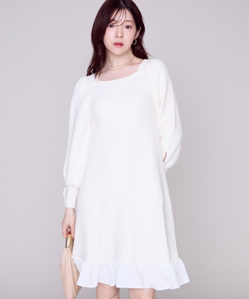 MISCH MASCH(ミッシュマッシュ)の「裾フリルミニニットワンピース/MM447417(ワンピース・レディース・ブルー/ブラック/ホワイト・フリ-)」の11枚目の写真