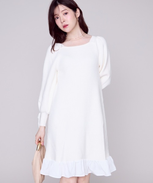 MISCH MASCH(ミッシュマッシュ)の「裾フリルミニニットワンピース/MM447417(ワンピース・レディース・ブルー/ブラック/ホワイト・フリ-)」の12枚目の写真