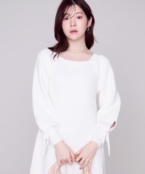 MISCH MASCH(ミッシュマッシュ)の「裾フリルミニニットワンピース/MM447417(ワンピース・レディース・ブルー/ブラック/ホワイト・フリ-)」の13枚目の写真