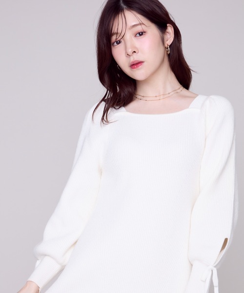 MISCH MASCH(ミッシュマッシュ)の「裾フリルミニニットワンピース/MM447417(ワンピース・レディース・ブルー/ブラック/ホワイト・フリ-)」の14枚目の写真