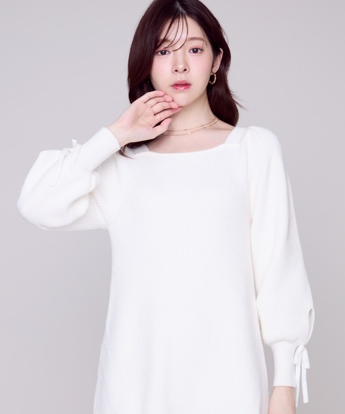 MISCH MASCH(ミッシュマッシュ)の「裾フリルミニニットワンピース/MM447417(ワンピース・レディース・ブルー/ブラック/ホワイト・フリ-)」の15枚目の写真